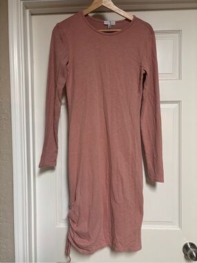 Long Sleeve Dusty Rose Midi Dress